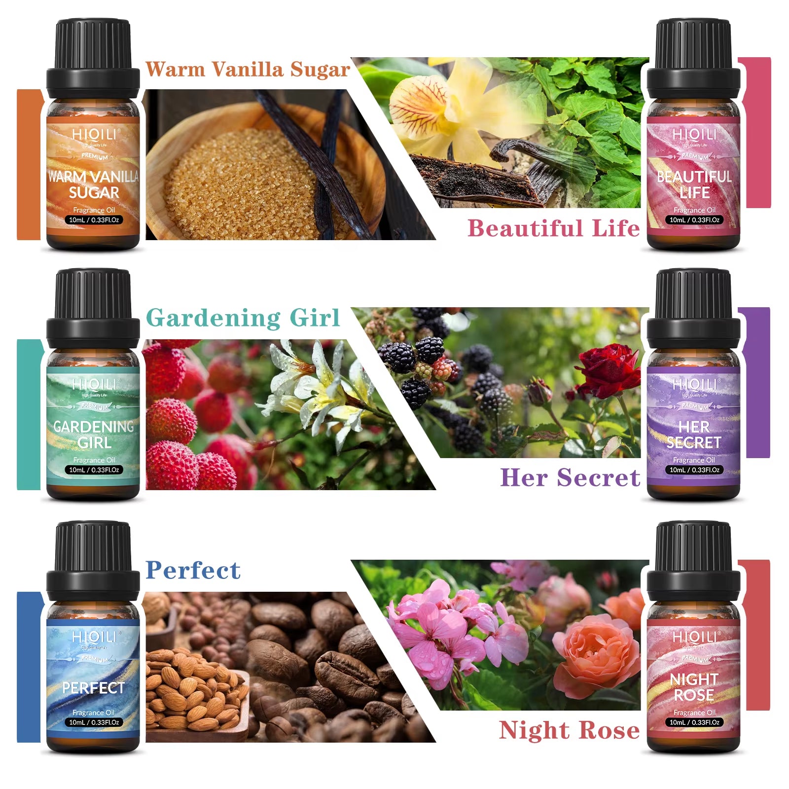 Ensemble D'Huiles Parfumées -Thème Femme | TOP 6 Coffret Cadeau Utilisé Pour L'Aromathérapie, Le Diffuseur, L'Humidificateur Et Les Bougies | Voiture, Maison, Hôtel, Voyage