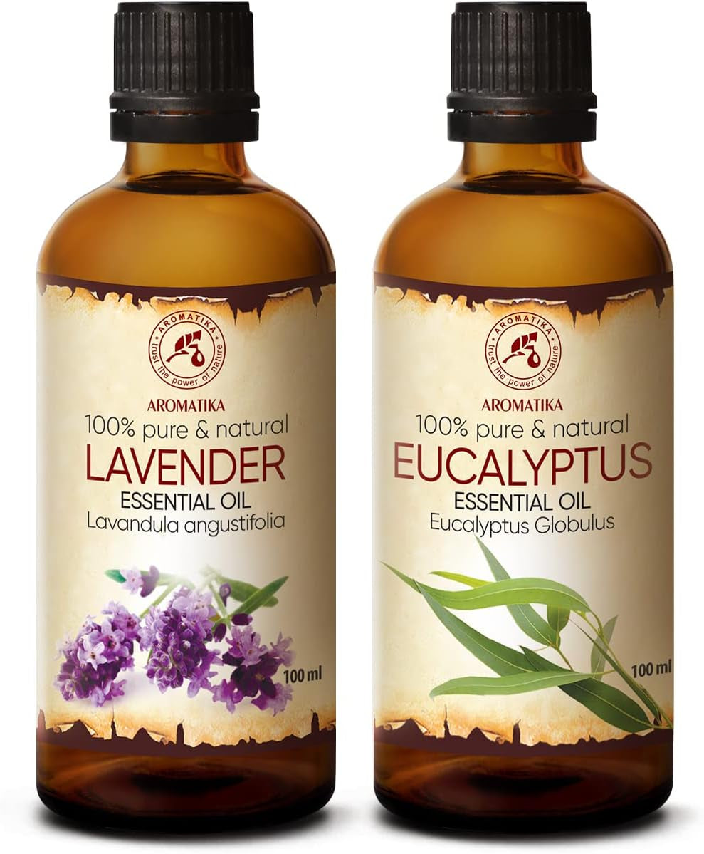 Huiles Essentielles Set 2X100Ml - Huile De Lavande - Huile Eucalyptus - Aromathérapie - Détente - Massage