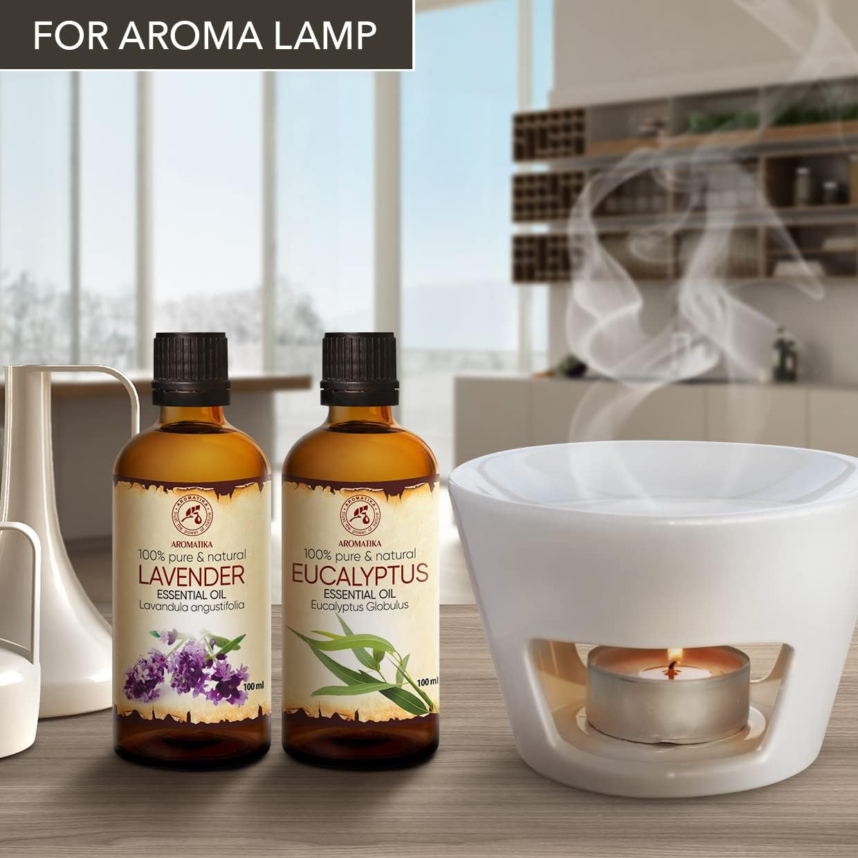 Huiles Essentielles Set 2X100Ml - Huile De Lavande - Huile Eucalyptus - Aromathérapie - Détente - Massage