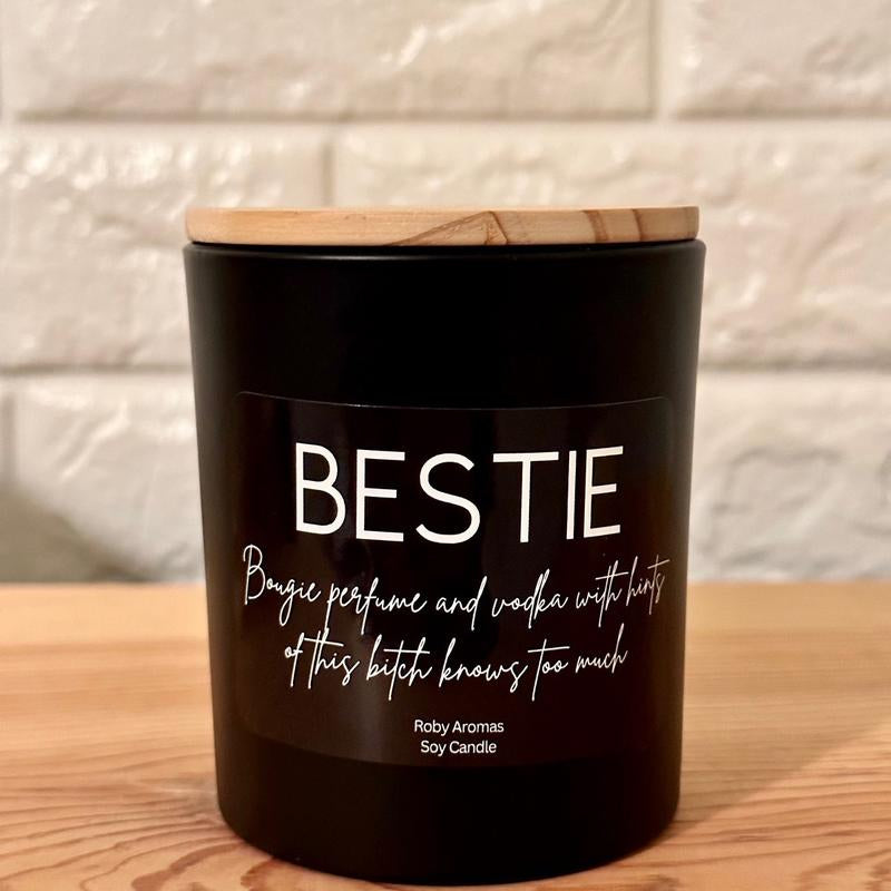 Bougie pour meilleur ami / meilleure amie – Cadeau humoristique et original – Bougie parfumée "Bestie"