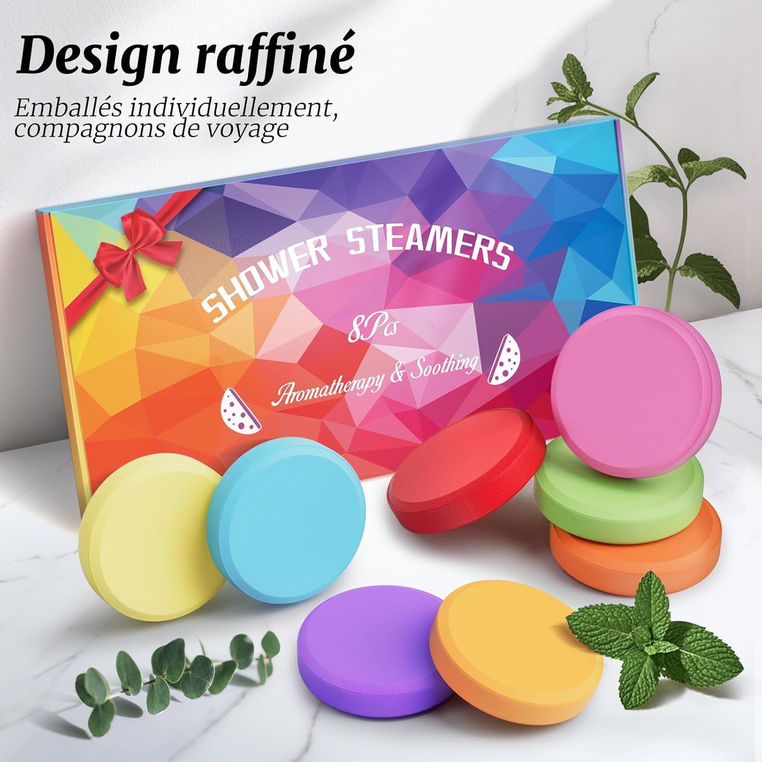 8Pcs Bombes De Douche, Aromatherapie, Revigorant Et Relaxant