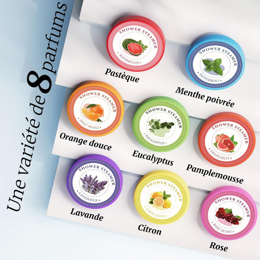  8Pcs Bombes De Douche, Aromatherapie, Revigorant Et Relaxant