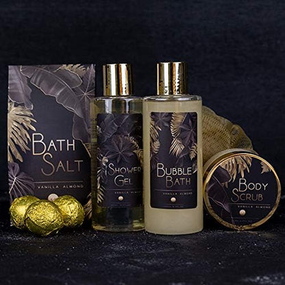 Coffret Bain de Luxe en Escarpins Pailletés Dorés – Gel Douche, Lait Corps, Sels & Gommage – Idée Cadeau Femme