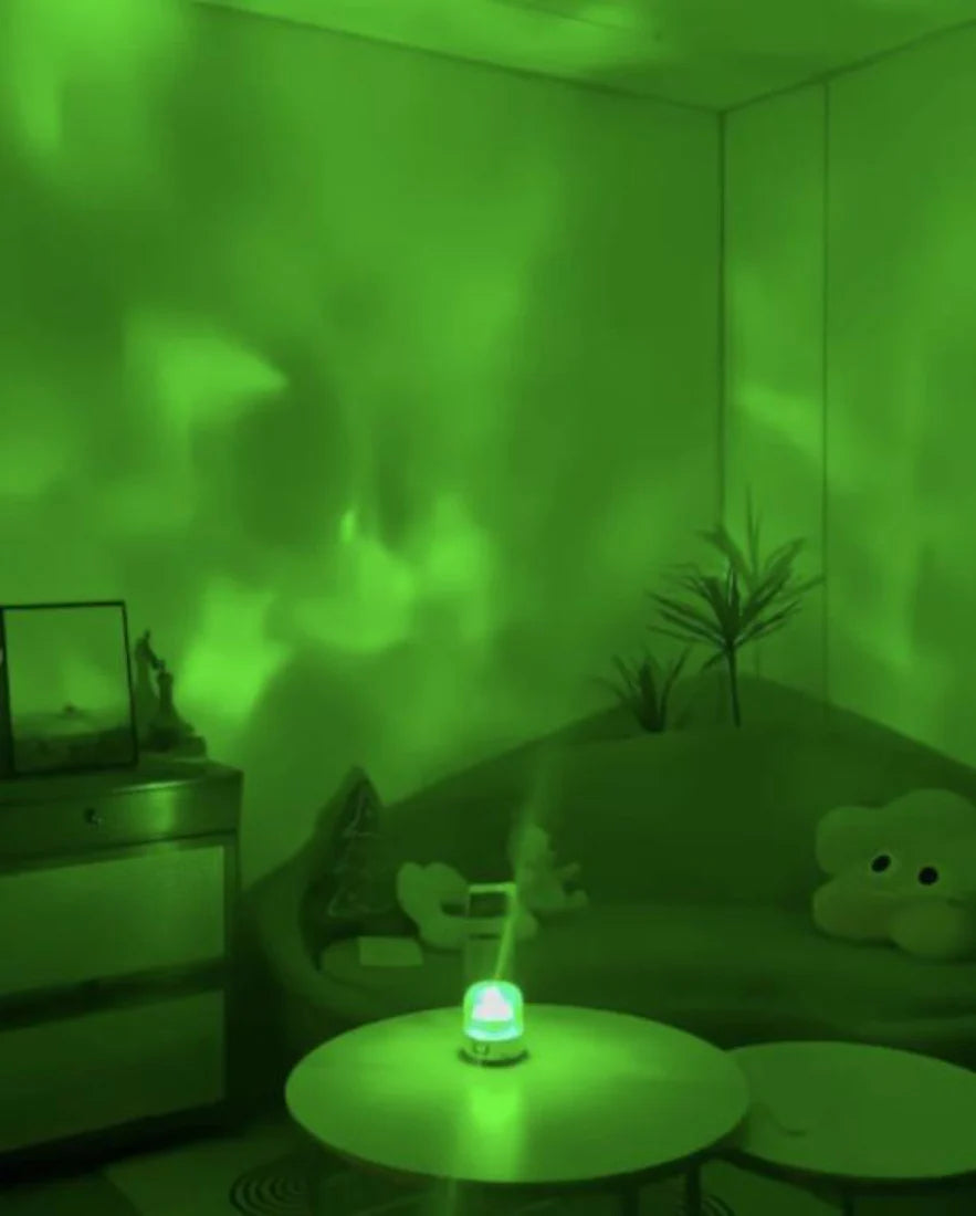 Théâtre de Lumière – Lampe d’Ambiance Intelligente 9 Modes avec Haut-Parleur Stéréo Bluetooth, Effet Aurore Boréale et Réveil Lumineux