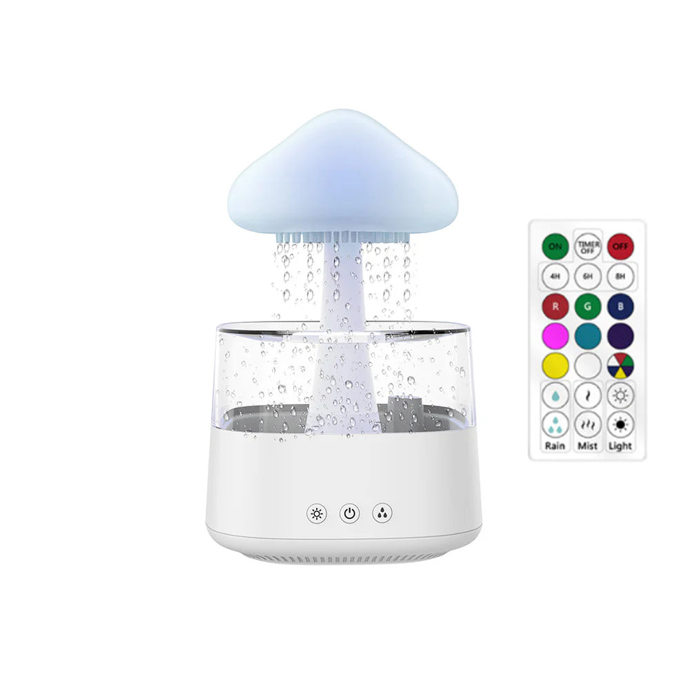 Diffuseur Relax Cloud Rain – Brumisateur Design Nuage, Lumière d’Ambiance & Aromathérapie