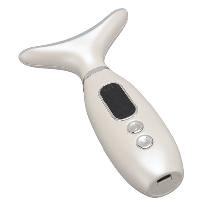 Appareil de Massage Facial Chauffant & Vibrant – Soin Raffermissant du Visage et du Cou, Stimulation & Éclat de la Peau