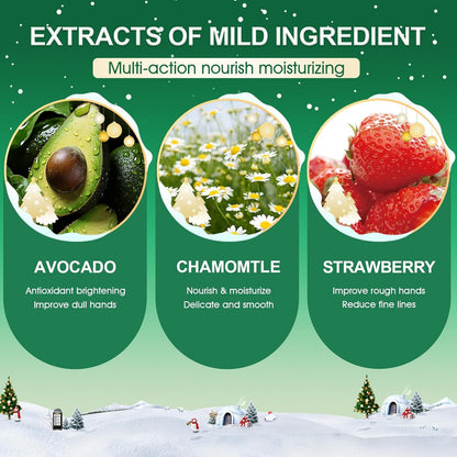 Coffret Noël Crèmes Mains & Corps – 5 Parfums Festifs – 3 Crèmes Mains + 2 Lotions Corps – Idée Cadeau Femme Hiver
