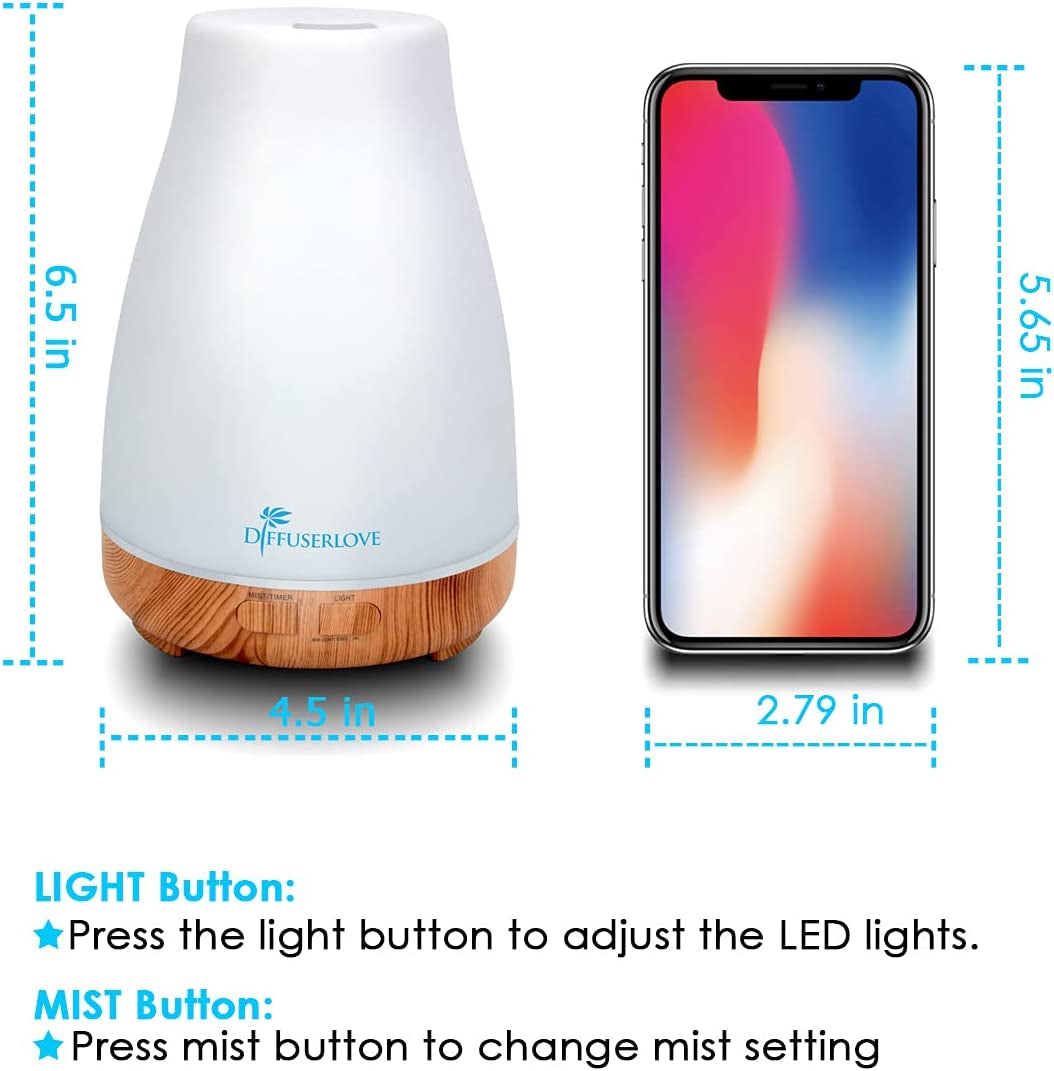 Diffuseur d’Huiles Essentielles 300ML – Ambiance Zen & Éclairage LED 7 Couleurs