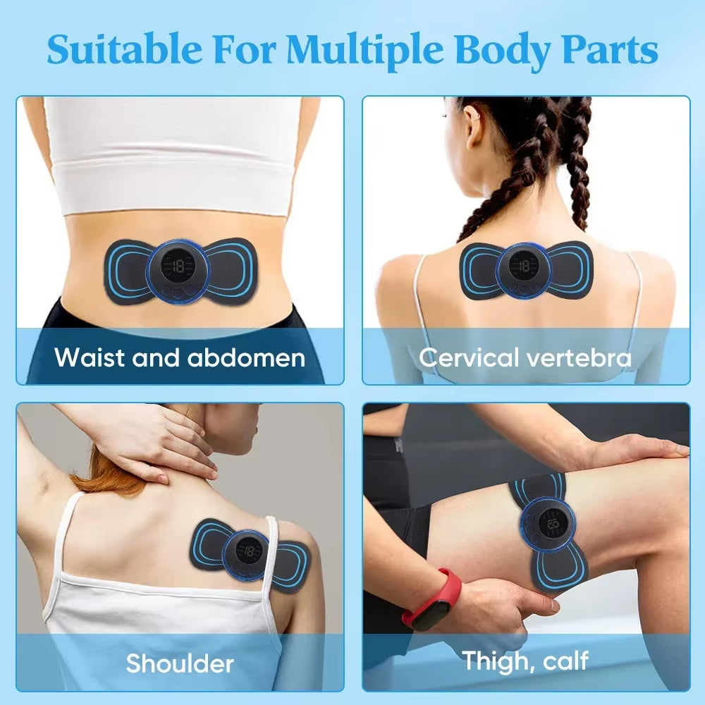 Masseur Électrique EMS – Stimulateur Musculaire Portable | Relaxation du Cou & Corps | 8 Modes • 19 Niveaux d’Intensité