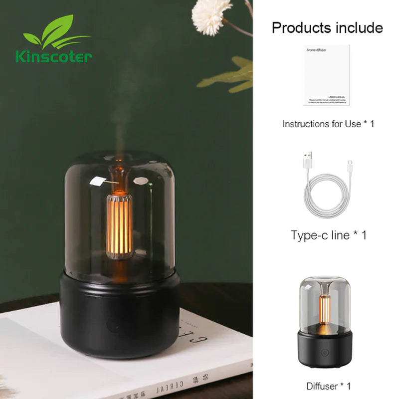 Mini Diffuseur d’Arômes Portable KINSCOER – Humidificateur d’Air USB, Lumière d’Ambiance LED et Brumisateur d’Huiles Essentielles
