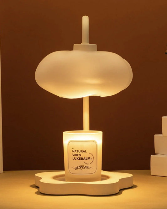 Lampe Chauffe-Bougie Nuage Mignonne – Chauffe-Cire Sans Flamme & Lumière d’Ambiance – Design Unique pour Grandes Bougies