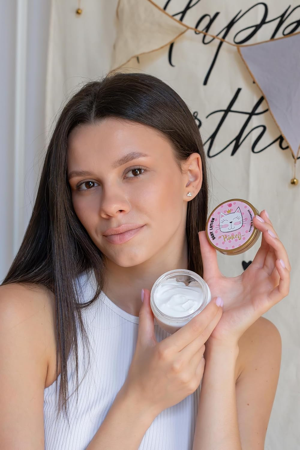 Coffret Bain Princess Kitty – Kit Douche 7 Pièces Fraise & Vanille – Cadeau Fille, Enfant & Adolescente