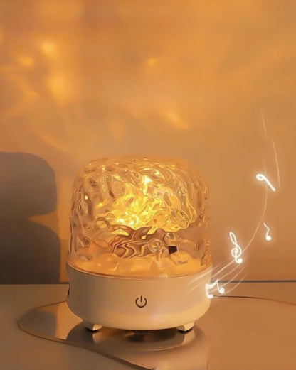 Théâtre de Lumière – Lampe d’Ambiance Intelligente 9 Modes avec Haut-Parleur Stéréo Bluetooth, Effet Aurore Boréale et Réveil Lumineux