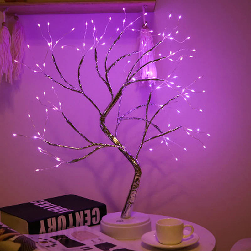 Mini Sapin Lumineux LED en Fil de Cuivre – Veilleuse de Noël & Déco Féérique