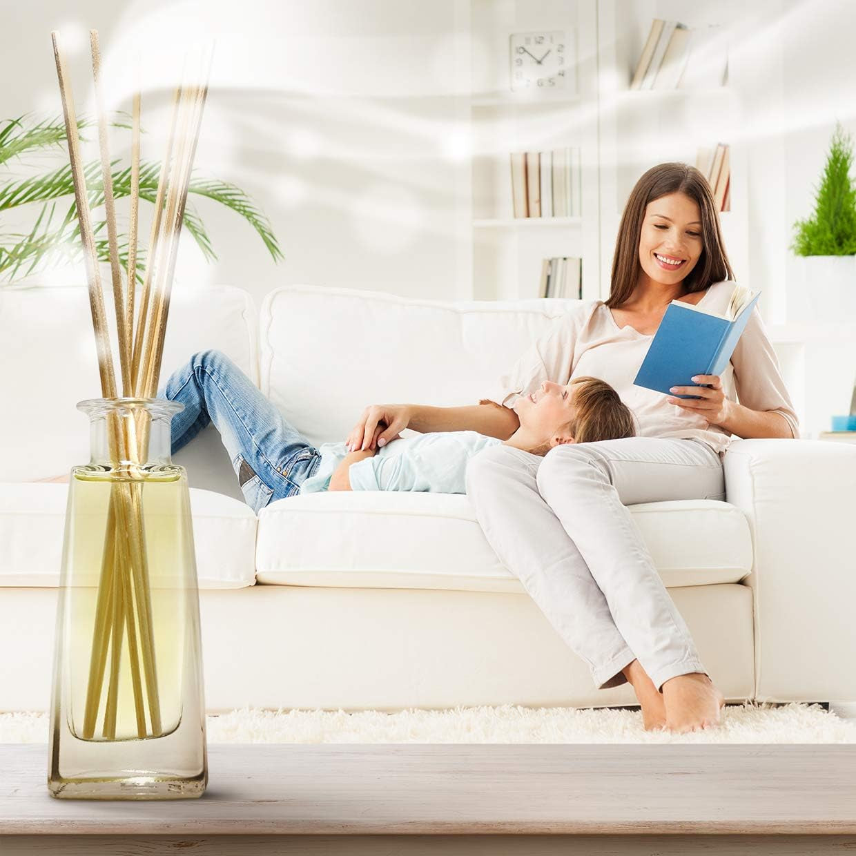 Coffret Diffuseur de Parfum à la Citronnelle – Huiles Essentielles Naturelles | 3 Flacons de 100ml – Fragrance Fraîche, Anti-Odeur & Durable