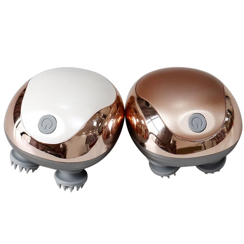 Mini Masseur de Tête Électrique en Silicone – Massage du Cuir Chevelu Relaxant, Étanche & Rechargeable