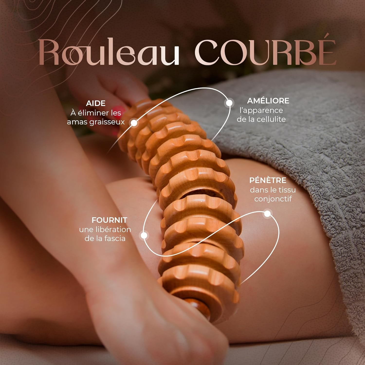 Masseur anti Cellulite Manuel Maderotherapie En Bois De Hêtre