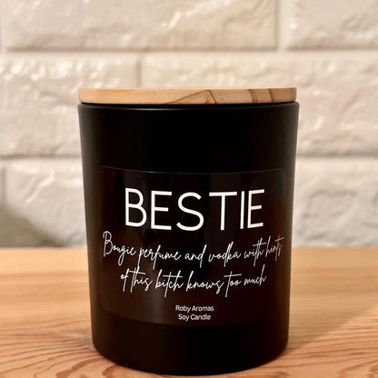 Bougie pour meilleur ami / meilleure amie – Cadeau humoristique et original – Bougie parfumée "Bestie"