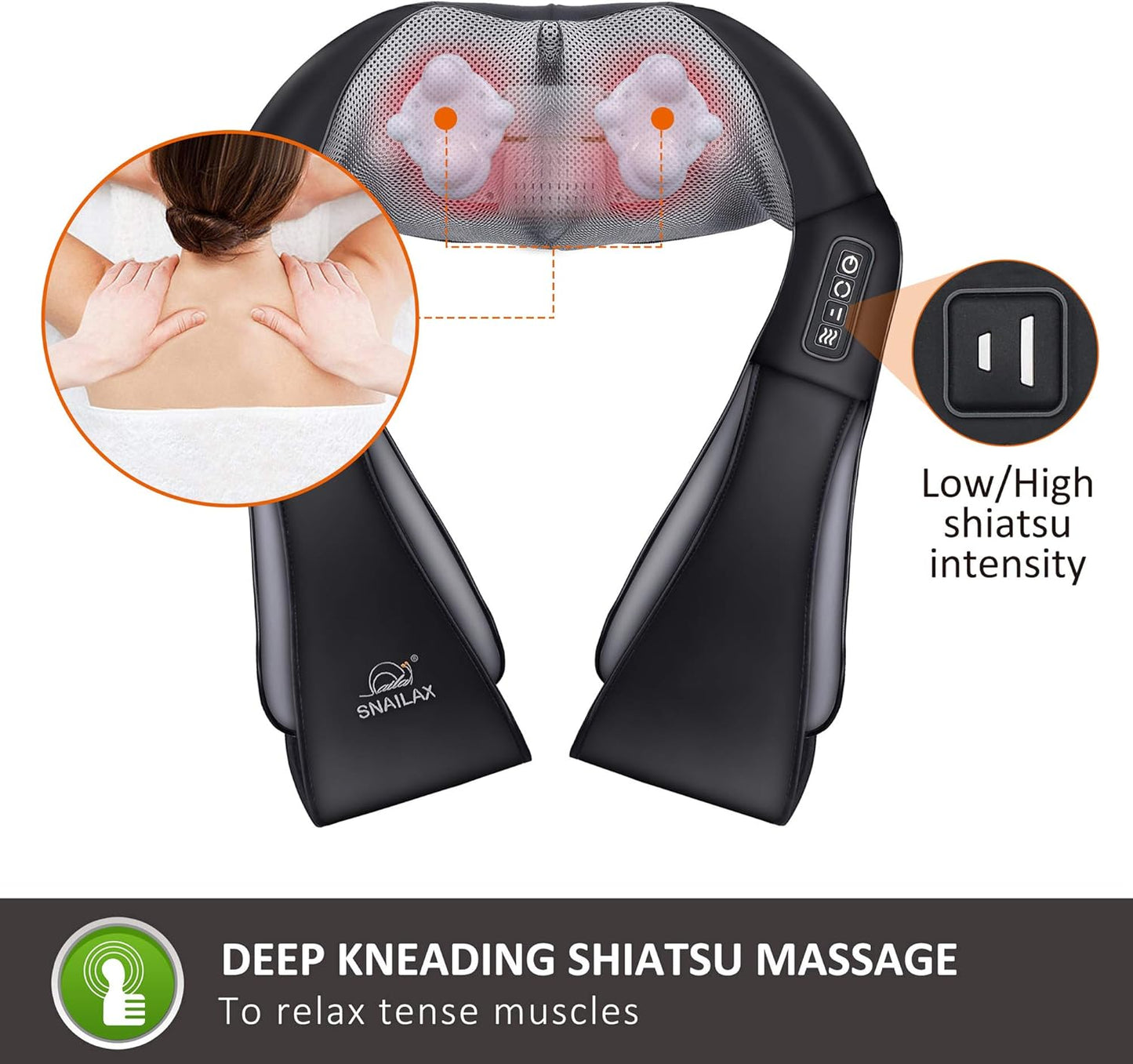 Shiatsu Masseur de Cou avec Chaleur – Appareil de Massage Cervical 3D pour Cou, Dos & Épaules – Relaxation & Bien-Être – Idée Cadeau