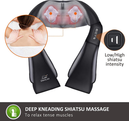 Shiatsu Masseur de Cou avec Chaleur – Appareil de Massage Cervical 3D pour Cou, Dos & Épaules – Relaxation & Bien-Être – Idée Cadeau