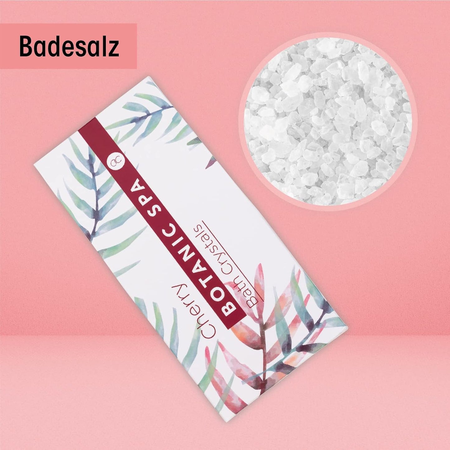 Coffret spa cerise – 4 pièces pour femme avec gel douche, sels de bain et lotion