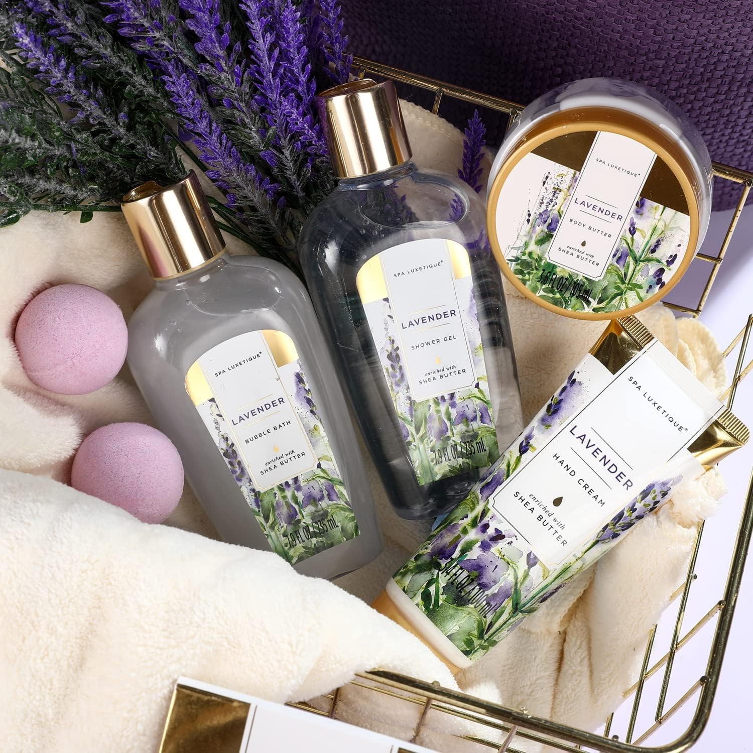Coffret Soin Femme – 10 Pièces • Bain Relaxant à la Lavande • Lotion & Gel Douche • Sel de Bain • Cadeau Parfait Anniversaire, Noël, Saint-Valentin