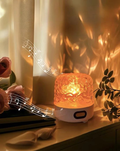Théâtre de Lumière – Lampe d’Ambiance Intelligente 9 Modes avec Haut-Parleur Stéréo Bluetooth, Effet Aurore Boréale et Réveil Lumineux