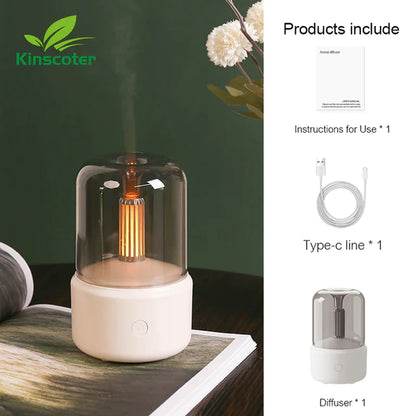 Mini Diffuseur d’Arômes Portable KINSCOER – Humidificateur d’Air USB, Lumière d’Ambiance LED et Brumisateur d’Huiles Essentielles