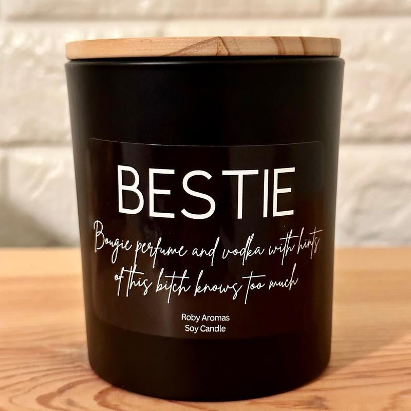 Bougie pour meilleur ami / meilleure amie – Cadeau humoristique et original – Bougie parfumée "Bestie"