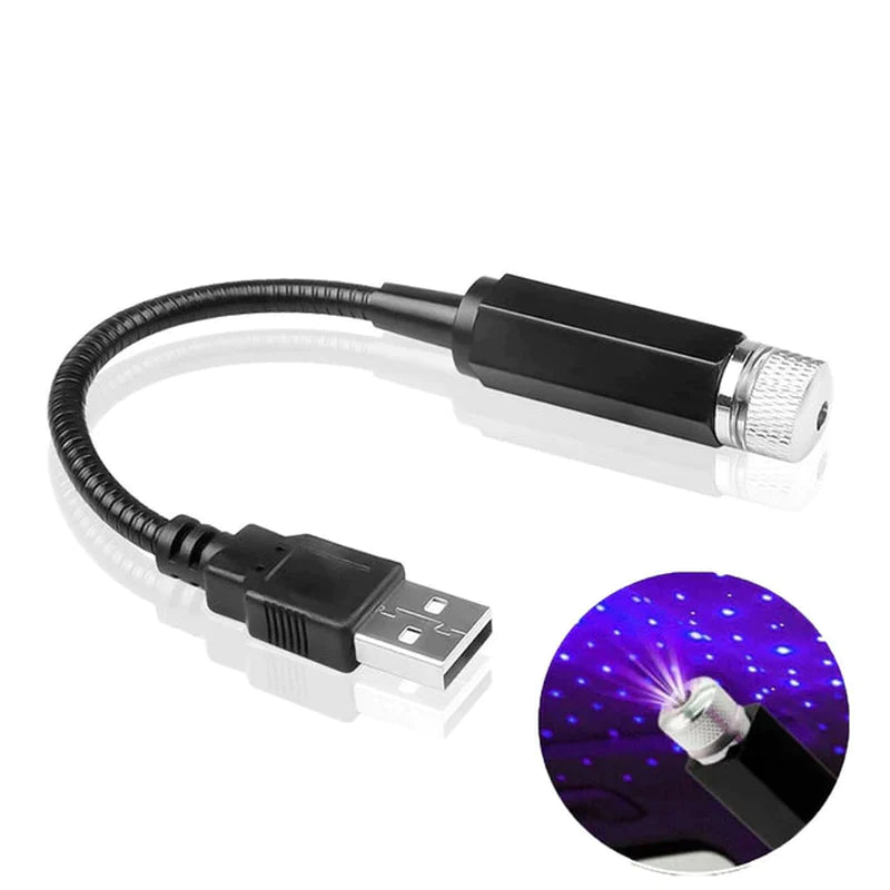 Projecteur d’Étoiles LED Romantique – Lampe Galaxie USB 360° pour Voiture, Chambre ou Fête | Éclairage d’Ambiance Réglable et Magique