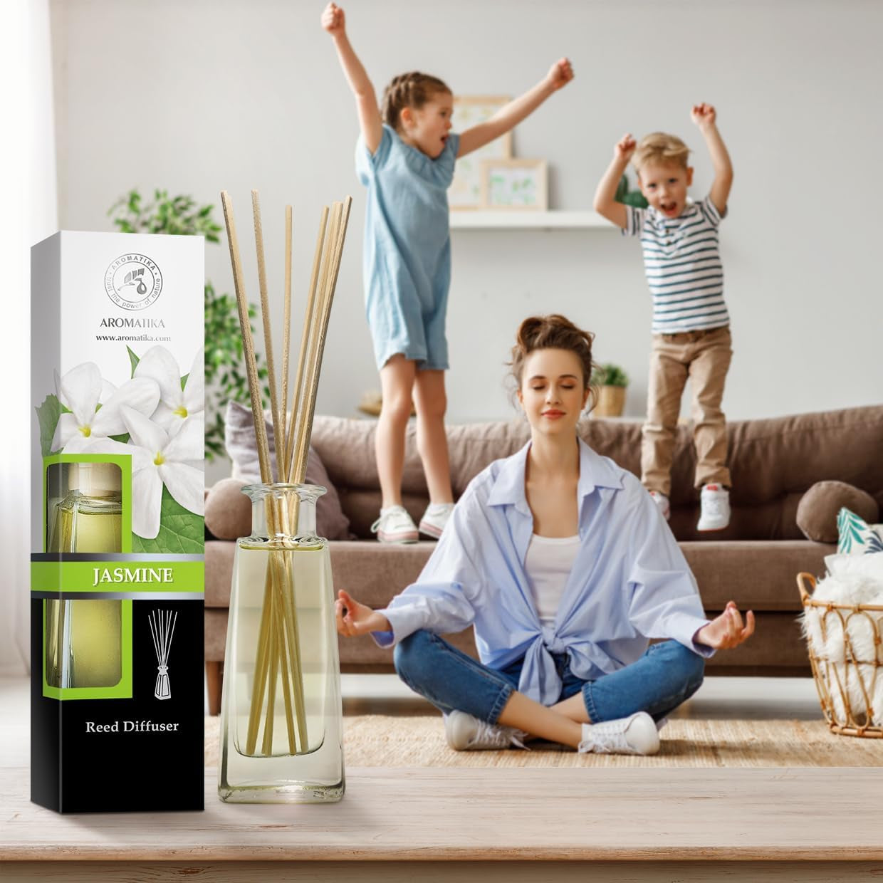 Diffuseur de Parfum au Jasmin 100 ml – Arôme Floral Naturel & Relaxant | Fragrance Fraîche et Longue Durée pour la Maison