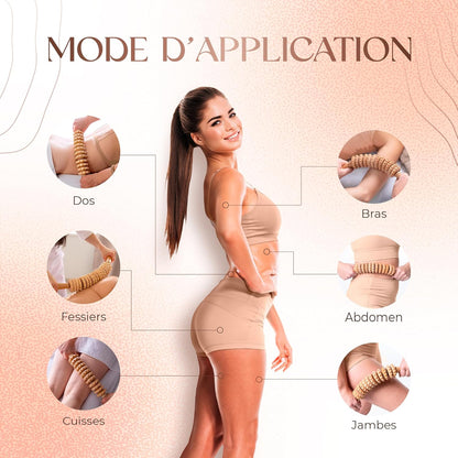 Masseur anti Cellulite Manuel Maderotherapie En Bois De Hêtre