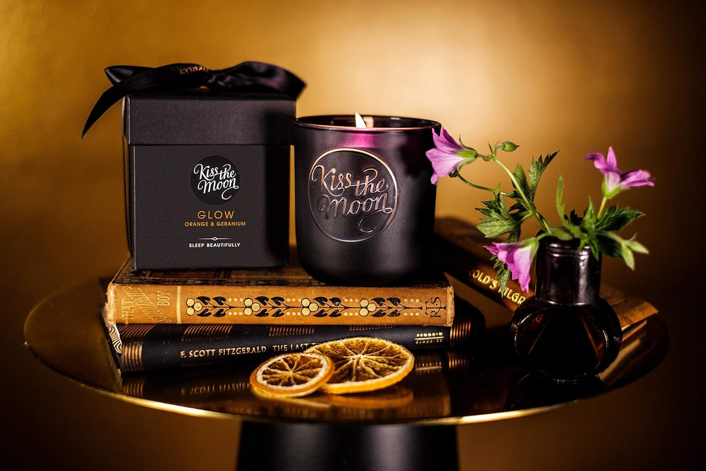 GLOW Aromatherapy Soy Candle 240Ml | Relaxing Sleep Aid Aromatherapy Scented Candle | Includes Essential Oils to Aid Sleep | Orange & Geranium Fragrance