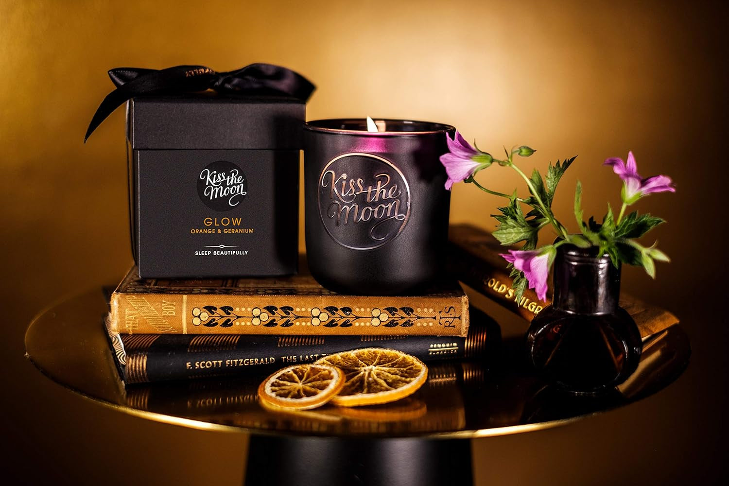 GLOW Aromatherapy Soy Candle 240Ml | Relaxing Sleep Aid Aromatherapy Scented Candle | Includes Essential Oils to Aid Sleep | Orange & Geranium Fragrance