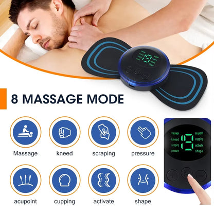 Masseur Électrique EMS – Stimulateur Musculaire Portable | Relaxation du Cou & Corps | 8 Modes • 19 Niveaux d’Intensité