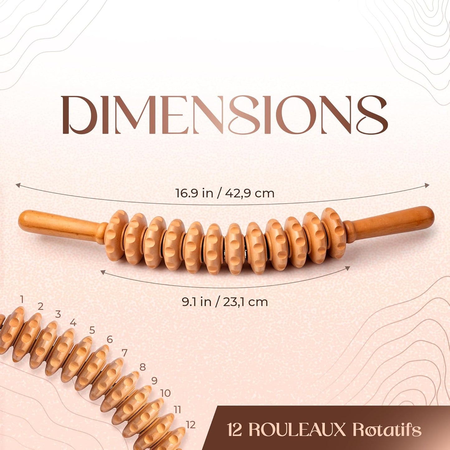 Masseur anti Cellulite Manuel Maderotherapie En Bois De Hêtre