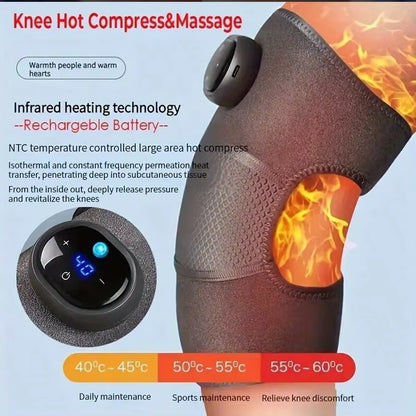 Coussin de Massage Chauffant & Vibrant pour les Genoux – Soulagement du Stress Articulaire, Multi-Niveaux Réglables, Bien-Être à Domicile