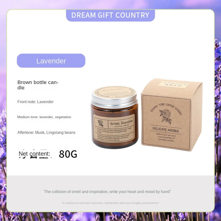 Bougie parfumée en verre marron – Sans fumée & aromathérapie – Décoration élégante pour la maison, cadeau d’anniversaire ou Saint-Valentin