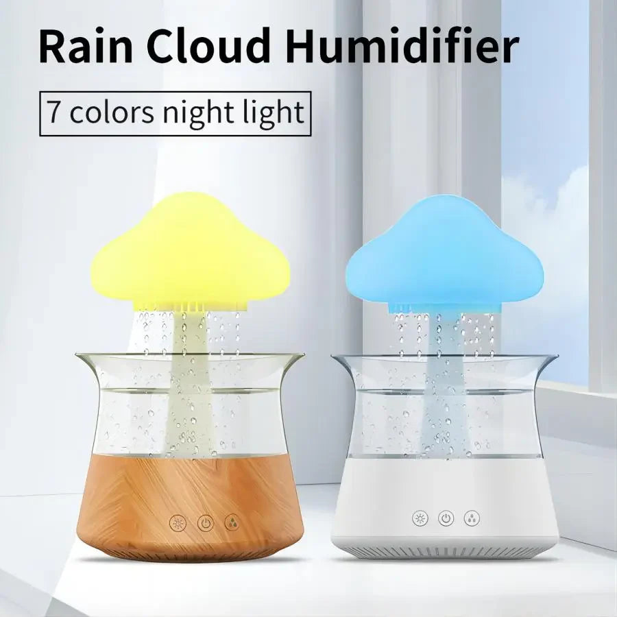 Diffuseur Relax Cloud Rain – Brumisateur Design Nuage, Lumière d’Ambiance & Aromathérapie