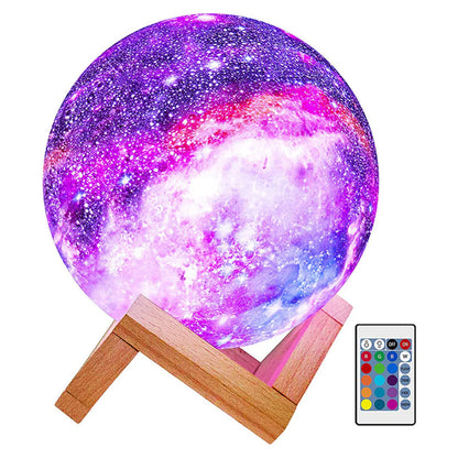 Lampe Lune 3D – Veilleuse LED Galaxie 16 Couleurs, Tactile & Rechargeable USB, Décoration d’Ambiance et Cadeau Original