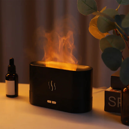 Diffuseur d’Huiles Essentielles à Effet Flamme – Brumisateur Ultrasonique & Veilleuse LED | Ambiance Relaxante & Anti-Stress