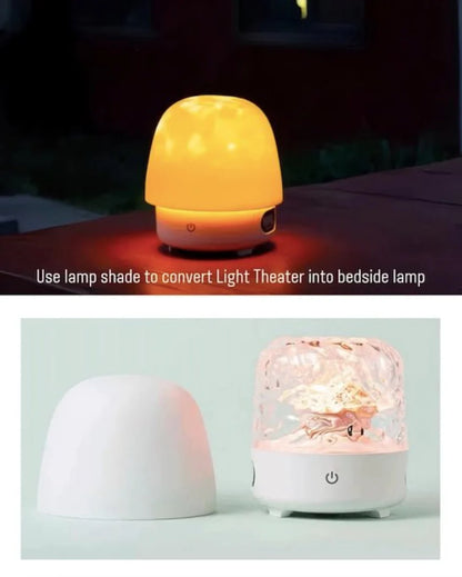 Théâtre de Lumière – Lampe d’Ambiance Intelligente 9 Modes avec Haut-Parleur Stéréo Bluetooth, Effet Aurore Boréale et Réveil Lumineux