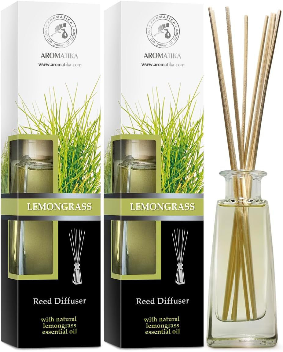 Diffuseur de Parfum à la Citronnelle – Huiles Essentielles Naturelles 2x100ml | Parfum Frais et Relaxant – Ambiance Zen et Anti-Odeurs