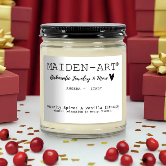 Bougie Serenity Spice – Vanille & Fève Tonka – Cire de Soja Naturelle – Ambiance Chaleureuse & Bien-Être