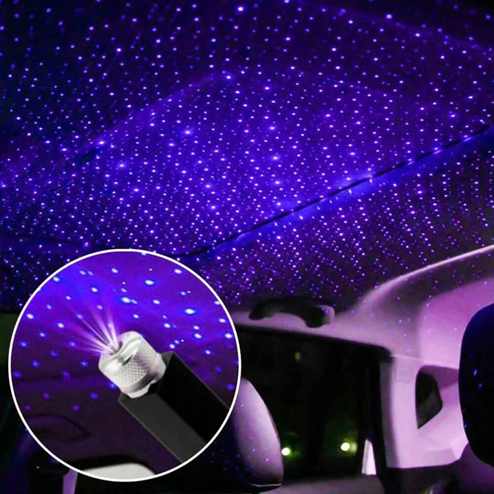 Projecteur d’Étoiles LED Romantique – Lampe Galaxie USB 360° pour Voiture, Chambre ou Fête | Éclairage d’Ambiance Réglable et Magique