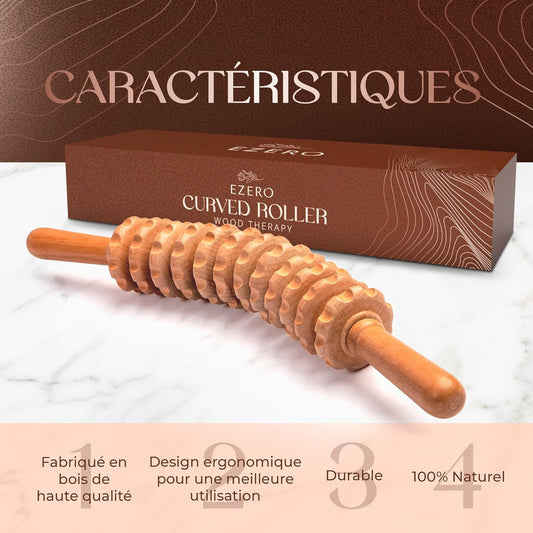 Masseur anti Cellulite Manuel Maderotherapie En Bois De Hêtre