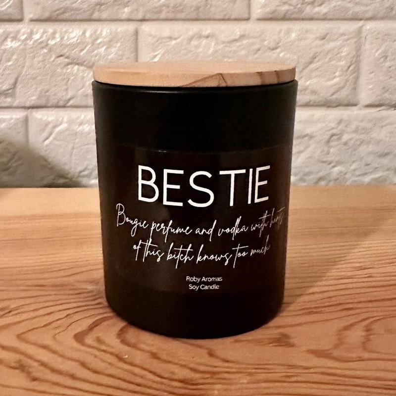 Bougie pour meilleur ami / meilleure amie – Cadeau humoristique et original – Bougie parfumée "Bestie"