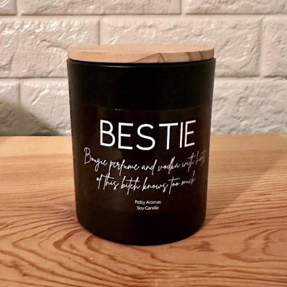 Bougie pour meilleur ami / meilleure amie – Cadeau humoristique et original – Bougie parfumée "Bestie"