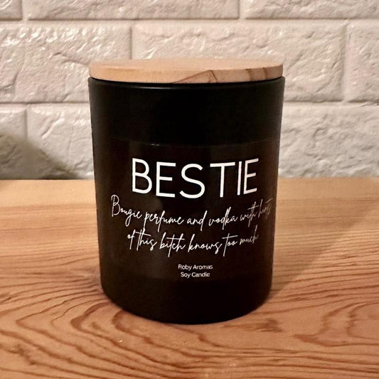 Bougie pour meilleur ami / meilleure amie – Cadeau humoristique et original – Bougie parfumée "Bestie"