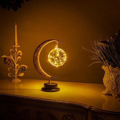 Lampe Lune 3D LED – Veilleuse Décorative Sphérique en Fil Métallique, Ambiance Nocturne & Déco de Noël